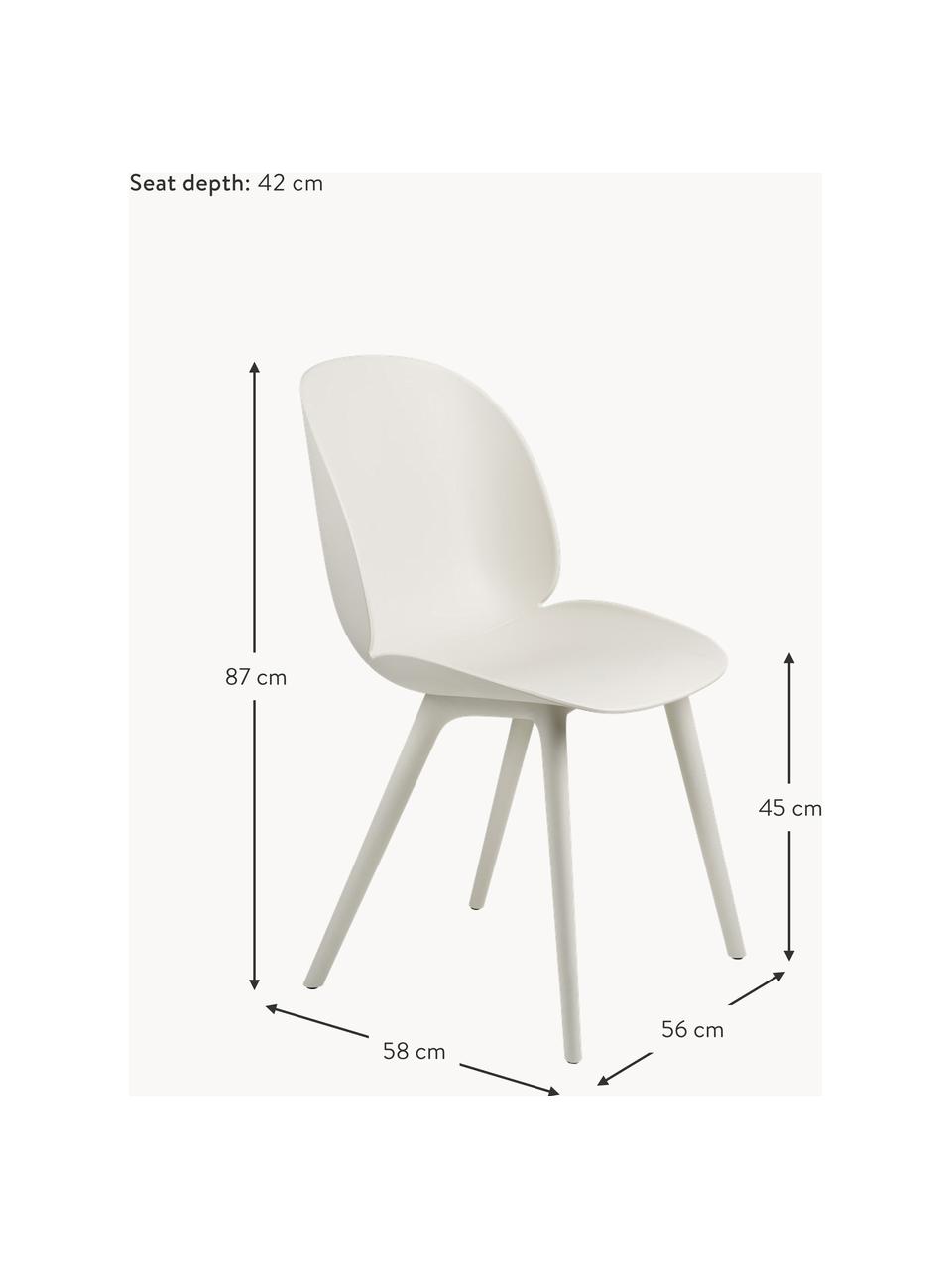 Stolička do interiéru a exteriéru Beetle, Plast, Biela, matná, Š 56 x H 58 cm