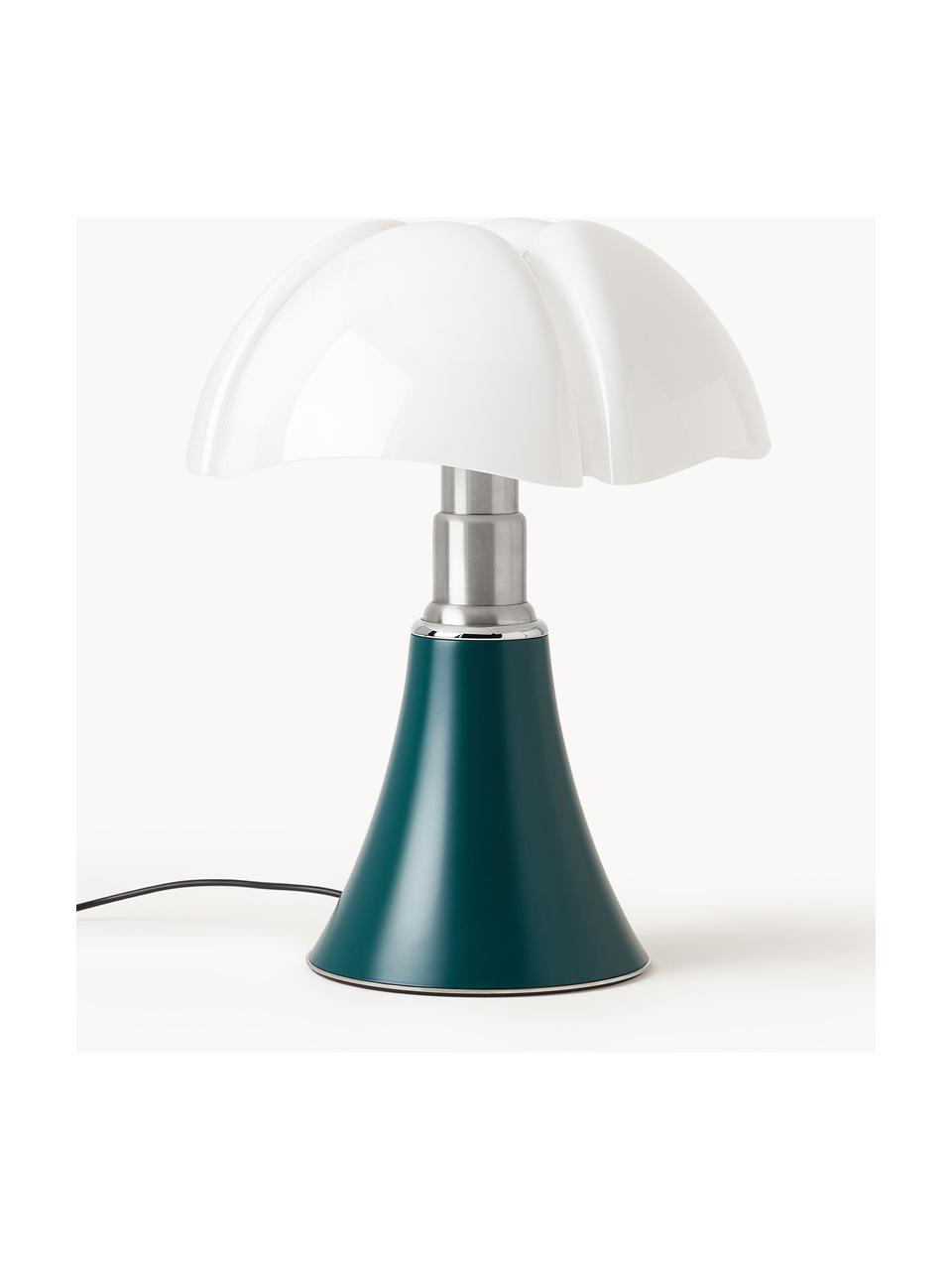 Grote dimbare LED tafellamp Pipistrello, in hoogte verstelbaar, Petrol, mat, Ø 40 x H 50-62 cm