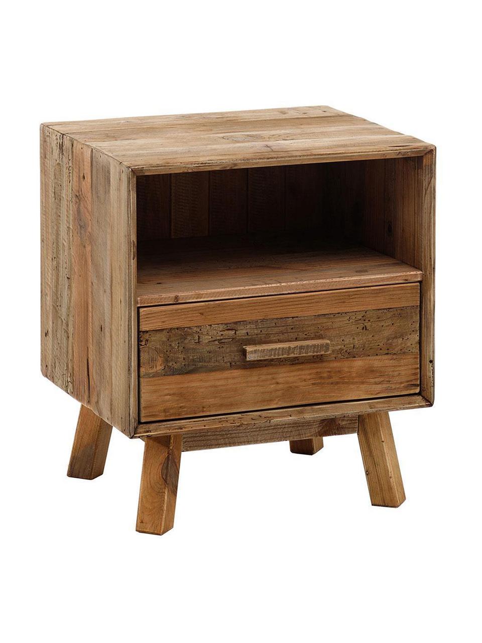 Mesilla de noche Rustic, Estructura: madera de pino reciclada, Pino, An 55 x Al 62 cm