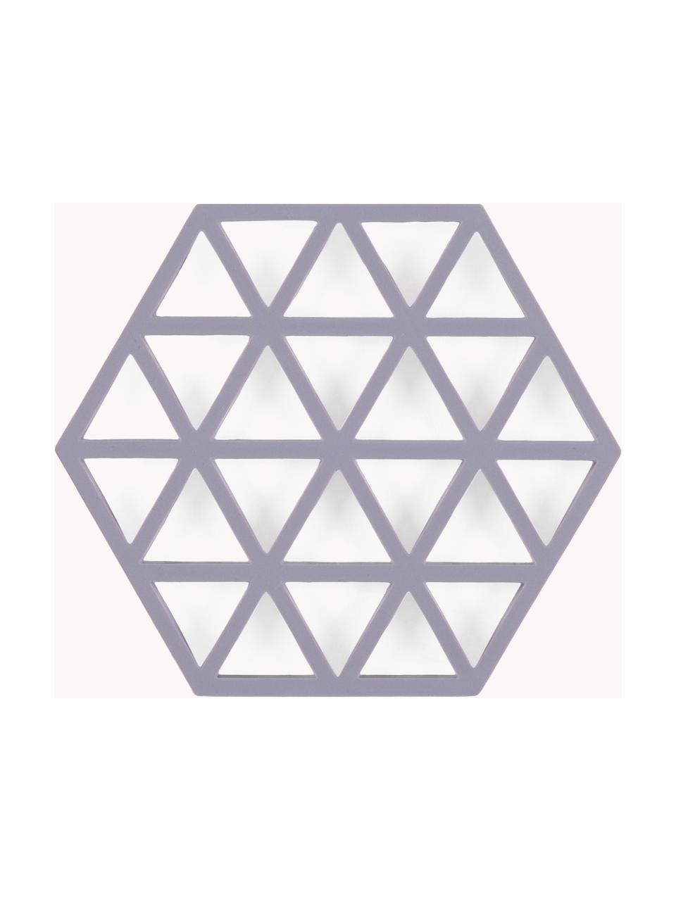 Siliconen panonderzetter Triangle, Siliconen, Lavendel, B 14 x L 16 cm