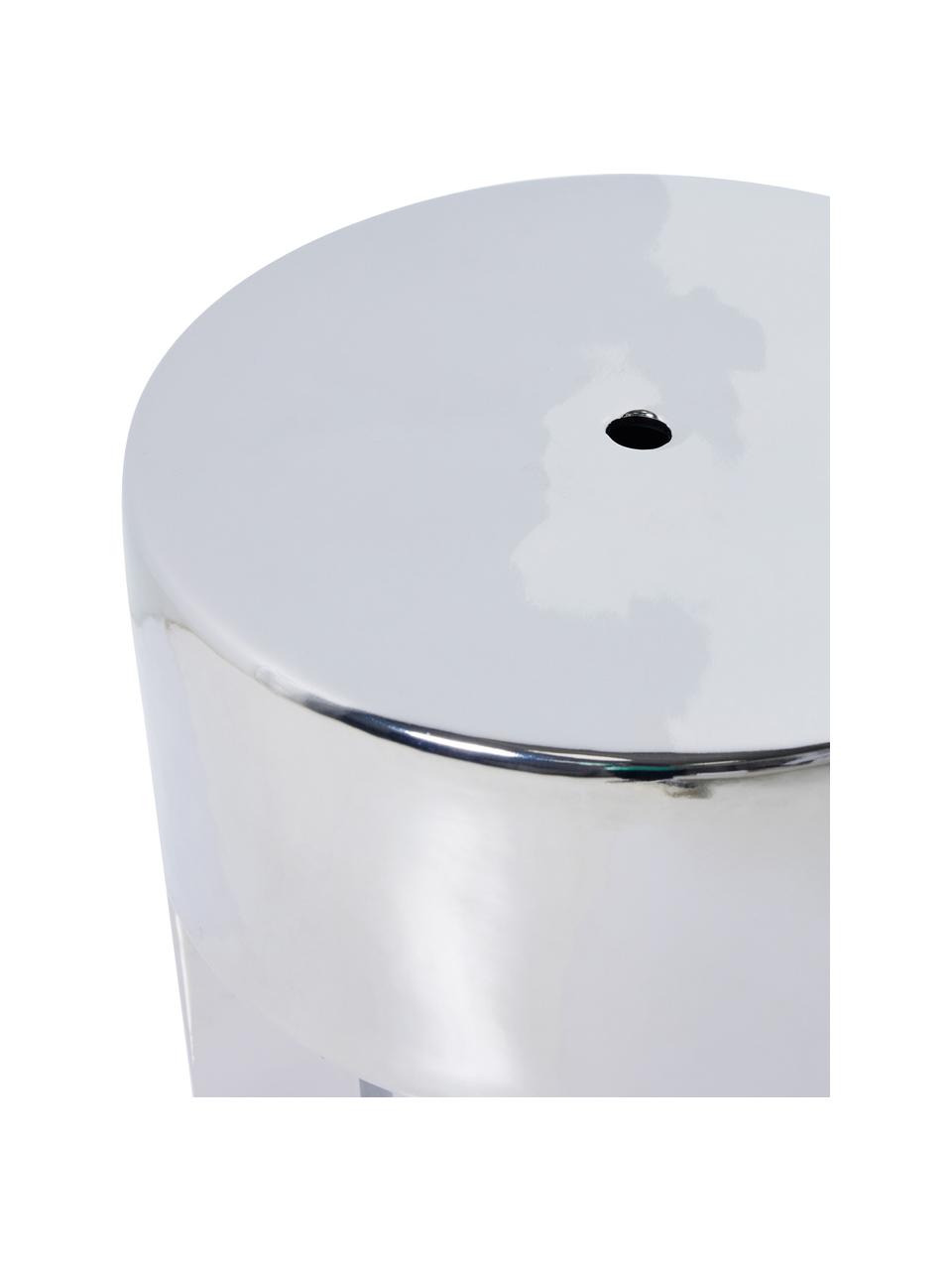 Table basse ronde Argent, Grès cérame, Couleur chrome, Ø 35 x haut. 45 cm