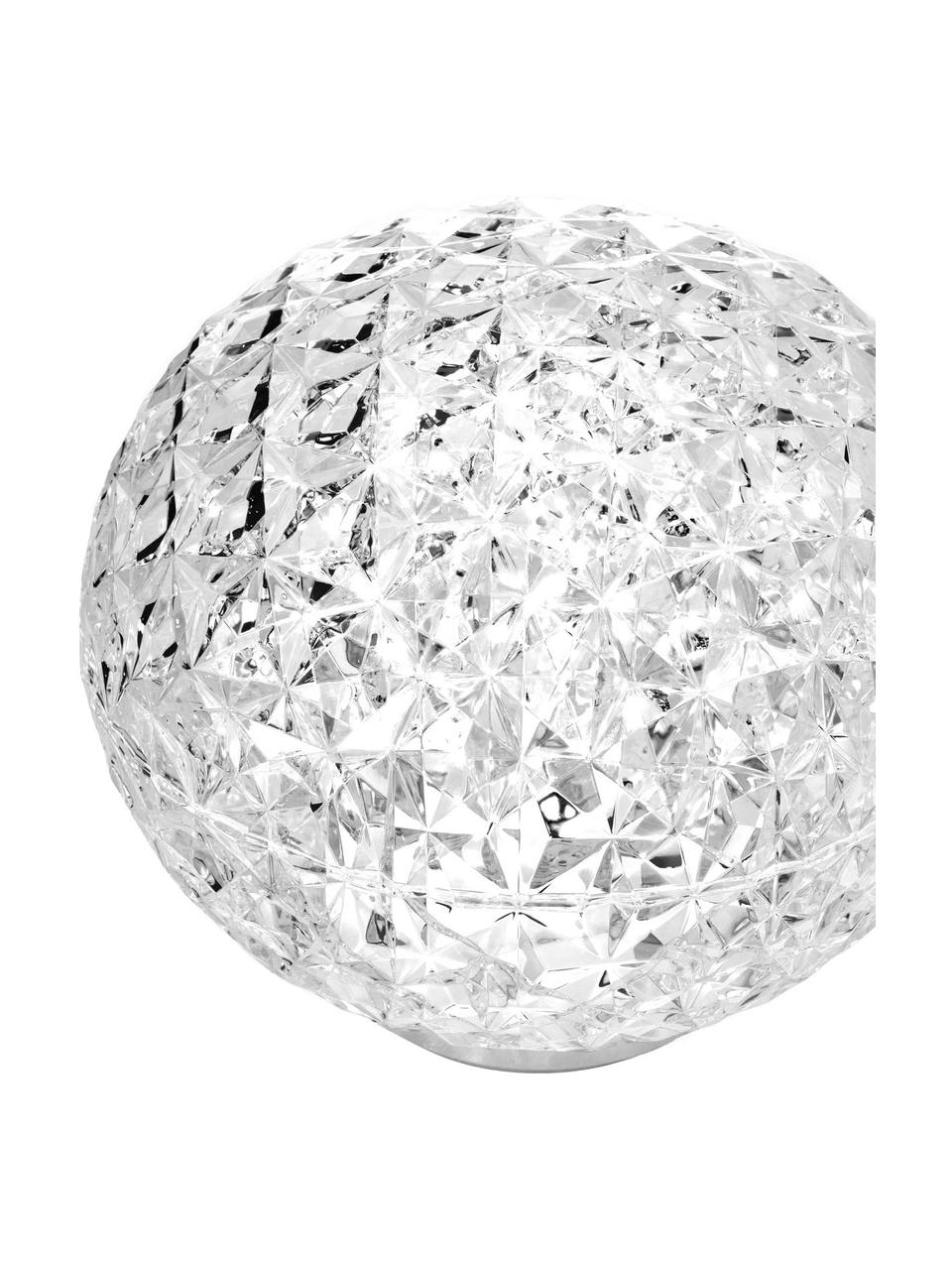 Kleine mobile LED-Tischlampe Planet, dimmbar, Lampenschirm: Durchfärbtes, transparent, Lampenfuß: Thermoplastisches Technop, Transparent, Ø 16 x H 14 cm