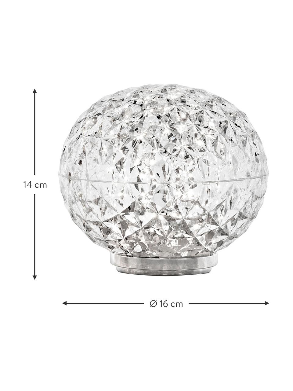 Přenosná  stmívatelná LED stolní lampa s dotykovou funkcí Planet, Transparentní, Ø 16 cm, V 14 cm