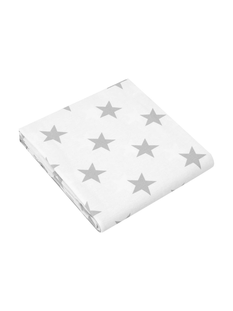 Drap-housse en flanelle Steve, Gris, blanc