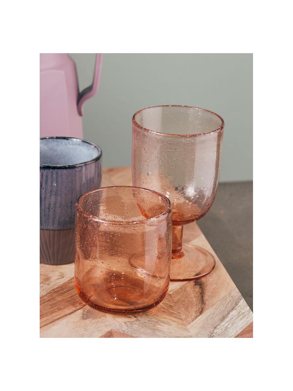 Bicchiere vino in vetro soffiato rosa Leyla 6 pz, Vetro, Rosa trasparente, Ø 8 x Alt. 14 cm, 320 ml