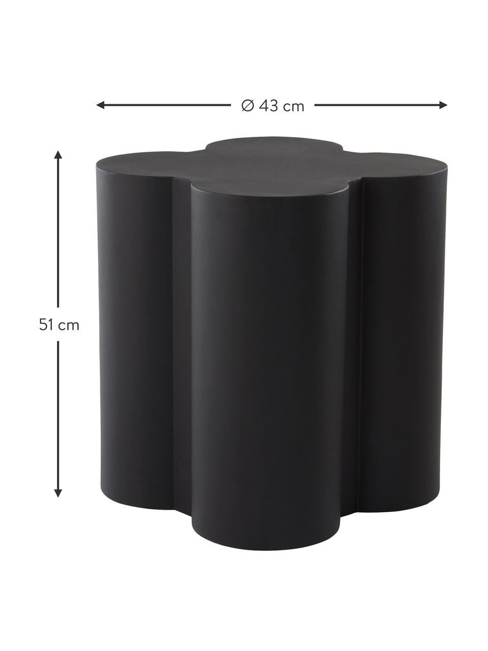 Mesa auxiliar con forma orgánica Gilles, Hierro con pintura en polvo, Negro, Ø 43 x Al 51 cm