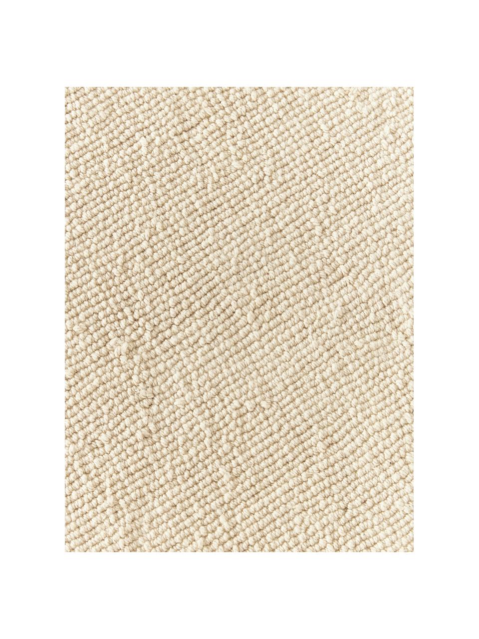 Tapis rond en coton tissé main Lora, Beige clair, Ø 120 cm (taille S)