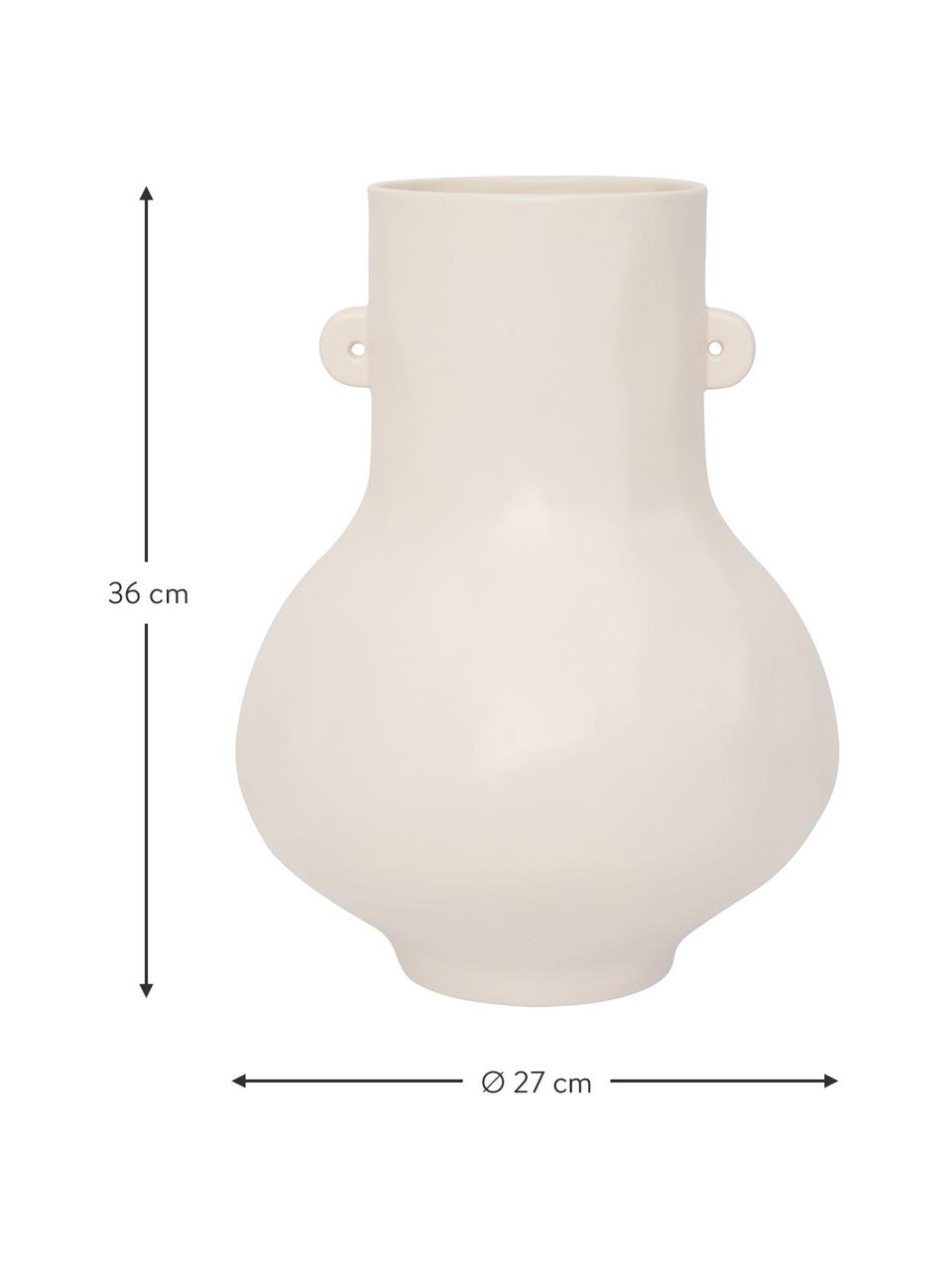 Handgefertigte Keramik-Vase Still in Weiß, Keramik, Gebrochenes Weiß, Ø 27 x H 36 cm