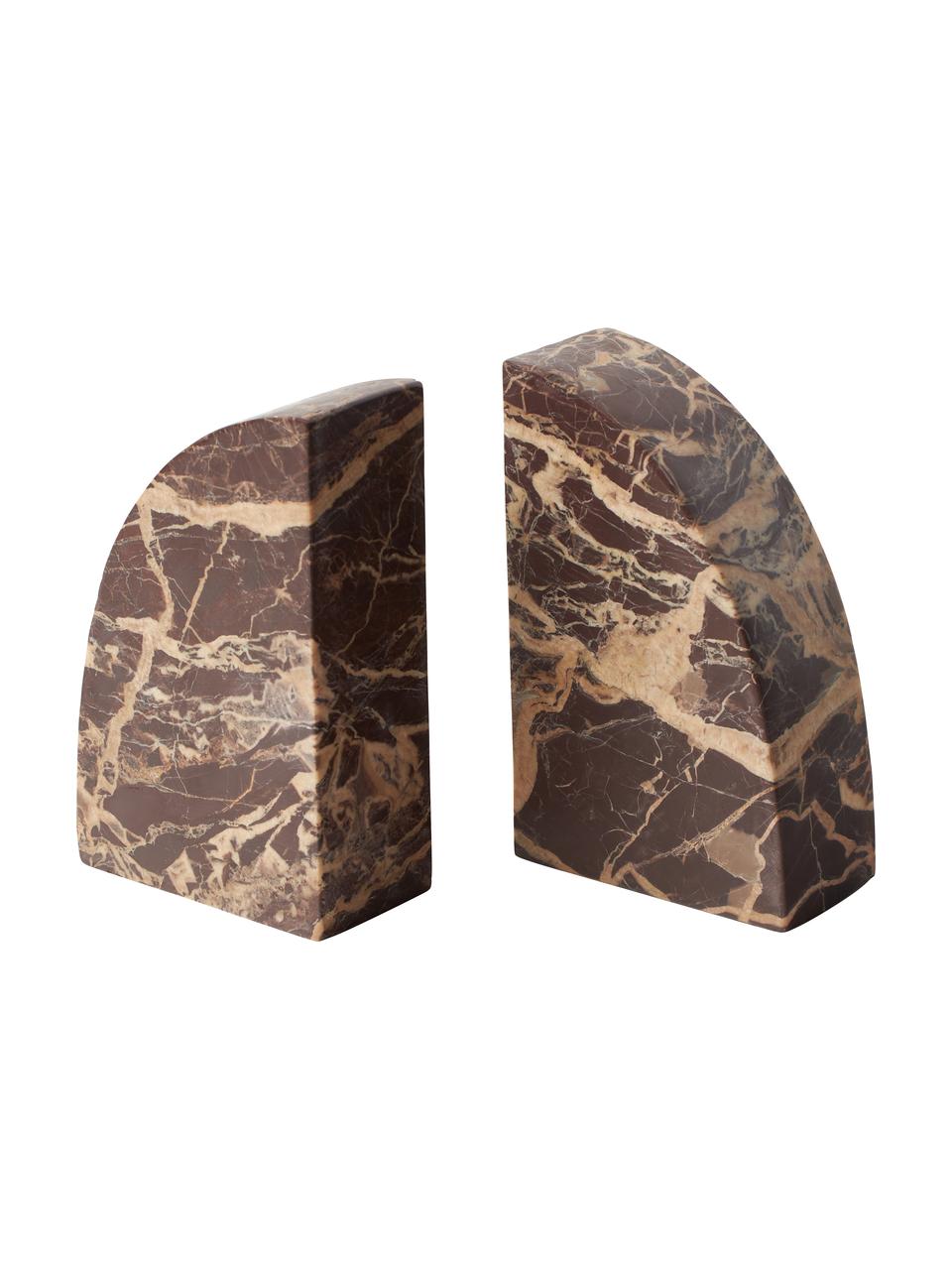 Marmor-Buchstützen Natasha, 2 Stück, Marmor, Burgund, marmoriert, B 10 x H 16 cm