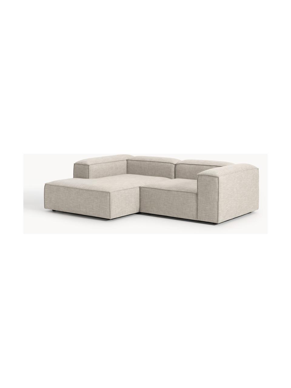 Modulares Ecksofa Lennon aus Leinen-Mix, Bezug: 50 % Viskose, 25 % Leinen, Gestell: Fichtenholz, Sperrholz, m, Füße: Kunststoff Dieses Produkt, Leinen-Mix Grau, B 238 x T 180 cm, Eckteil links