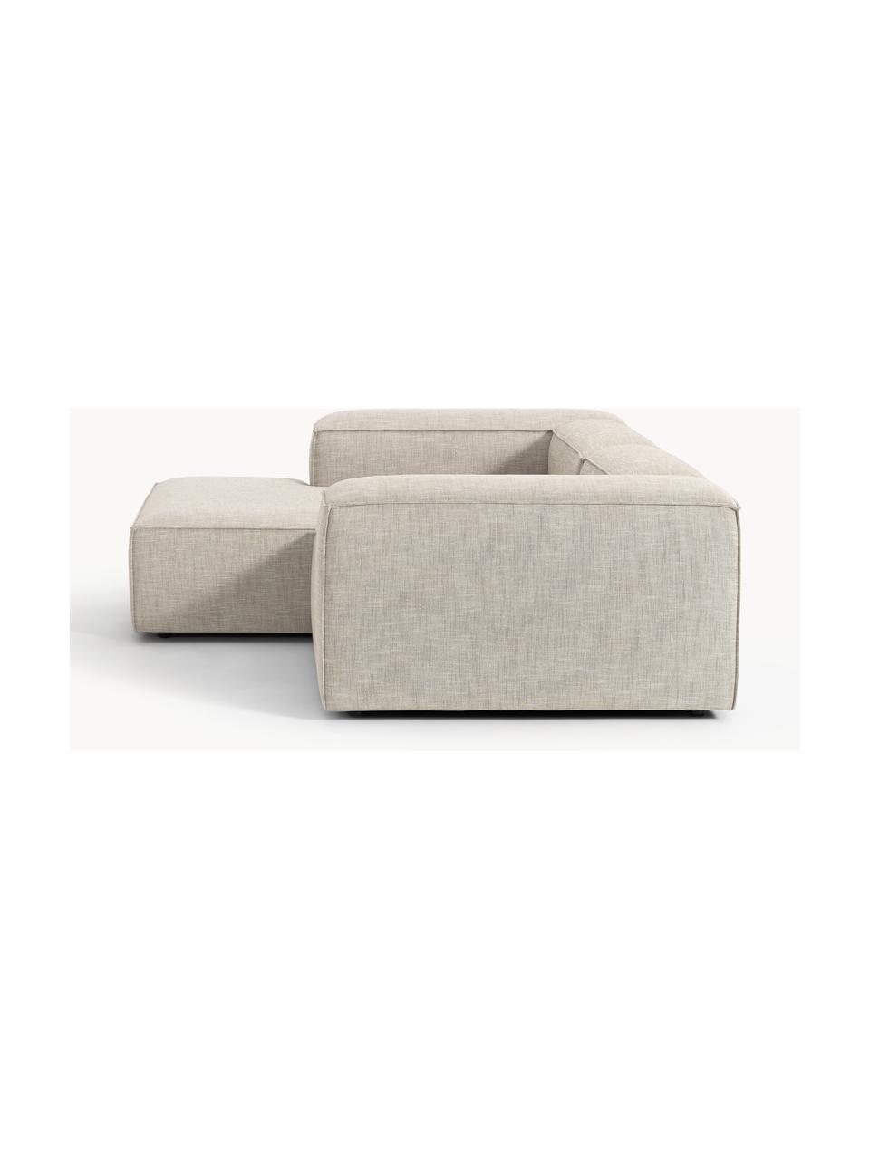 Modulares Ecksofa Lennon aus Leinen-Mix, Bezug: 50 % Viskose, 25 % Leinen, Gestell: Fichtenholz, Sperrholz, m, Leinen-Mix Grau, B 238 x T 180 cm, Eckteil links