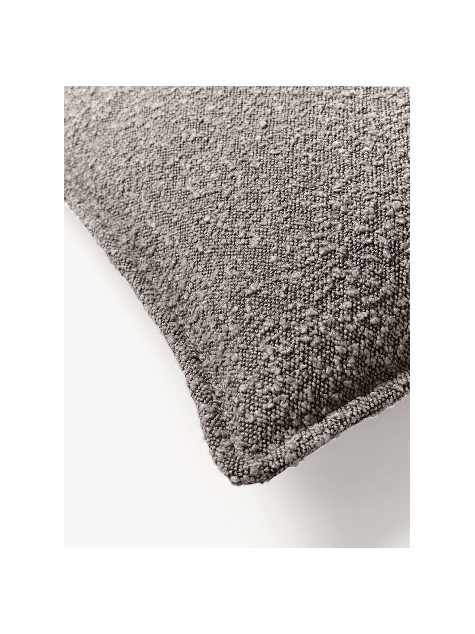 Bouclé-Sofa-Kissen Lennon, Hülle: 80 % Polyester, 20 % Acry, Bouclé Greige, B 70 x L 70 cm