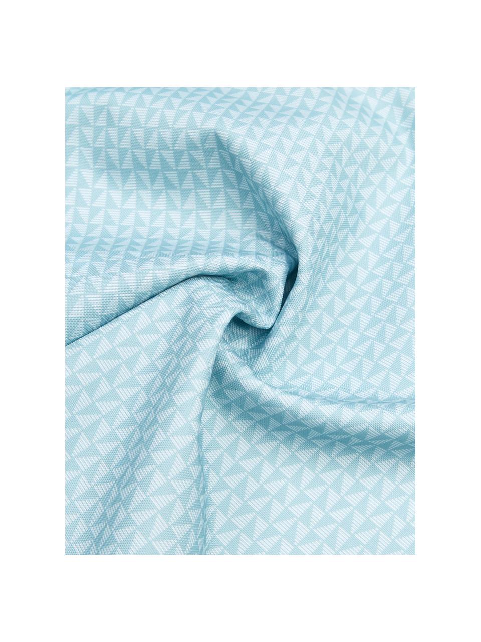 Outdoor kussen met patroon Rhombus, 100% polyester, Blauw, lichtblauw, 47 x 47 cm