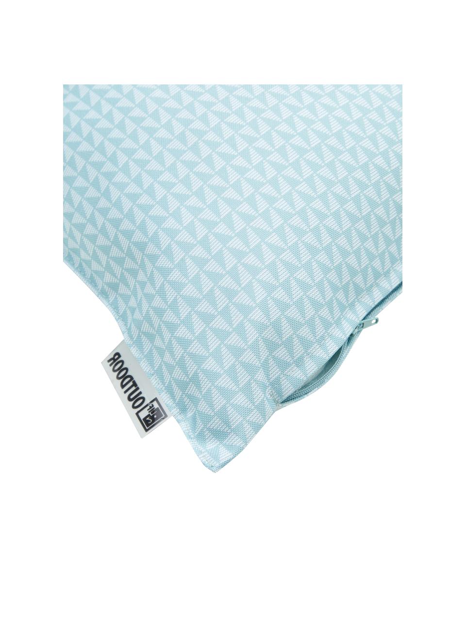 Gemustertes Outdoor-Kissen Rhombus, 100% Polyester, Blau, Hellblau, 47 x 47 cm