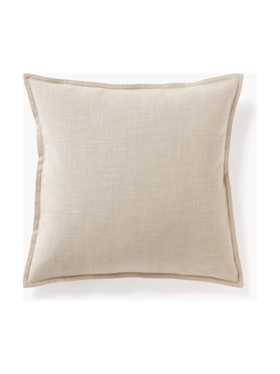 Baumwoll-Kissenhülle Vicky, 100 % Baumwolle, Beige, B 50 x L 50 cm