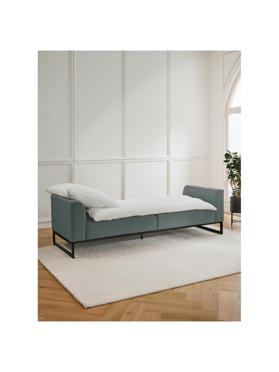 Schlafsofa Josephine (3-Sitzer), Bezug: 100% Polyester Der hochwe, Gestell: Massives Kiefernholz und , Webstoff Petrol, B 238 x T 85 cm