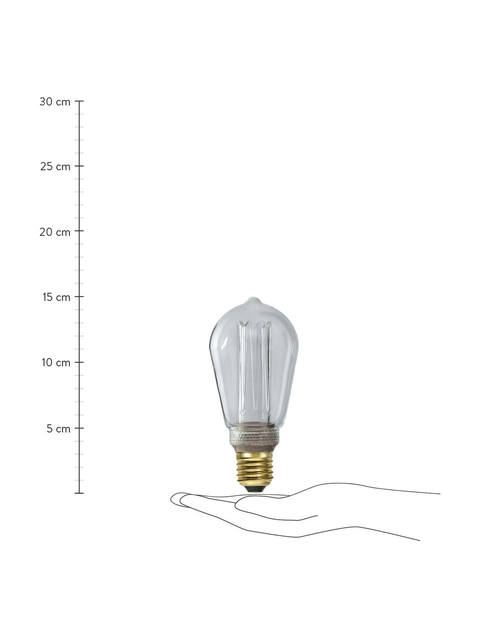 E27 Leuchtmittel, 90lm, dimmbar, warmweiss, 1 Stück, Leuchtmittelschirm: Glas, Leuchtmittelfassung: Aluminium, Transparent, Ø 6 x H 15 cm