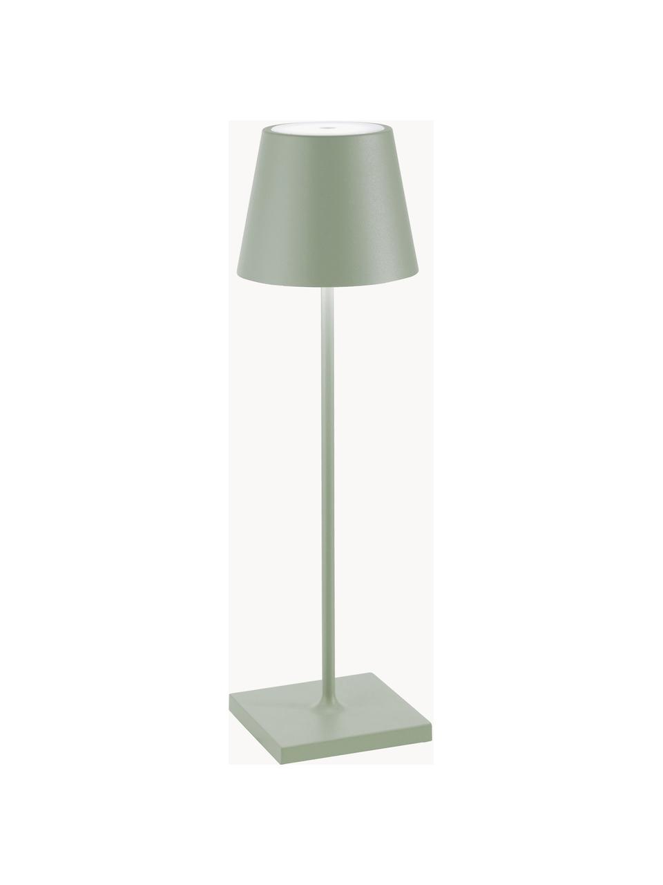 Prenosná stolová LED lampa Poldina, Šalviová, matná, Ø 11 x V 38 cm