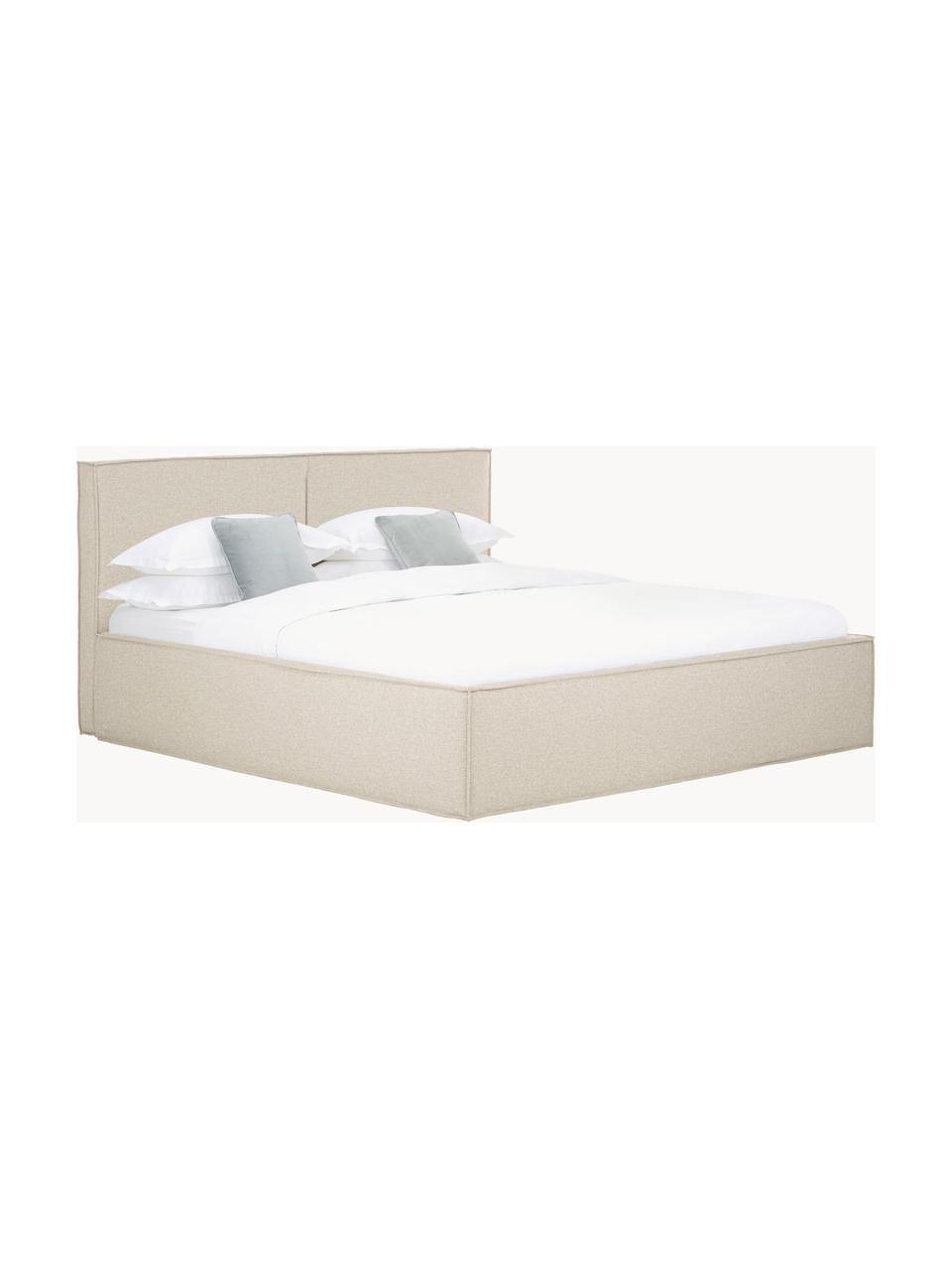 Lit matelassé avec rangement Dream, Tissu beige, larg. 200 x long. 200 cm