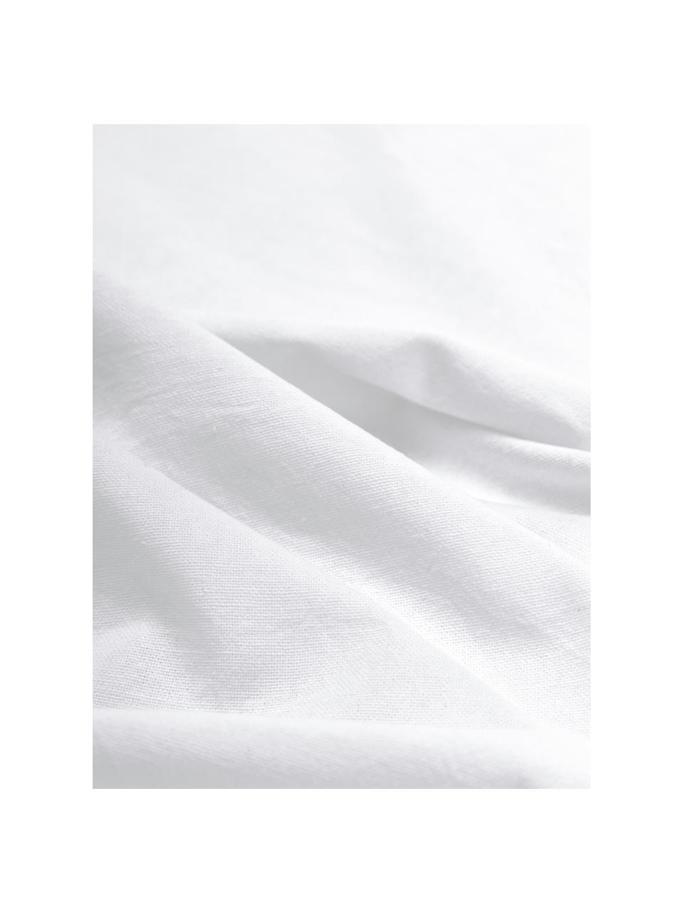 Obrus z bawełny z frędzlami Nalia, 100% bawełna, Biały, Dla 4-6 osób (S 160 x D 160 cm)