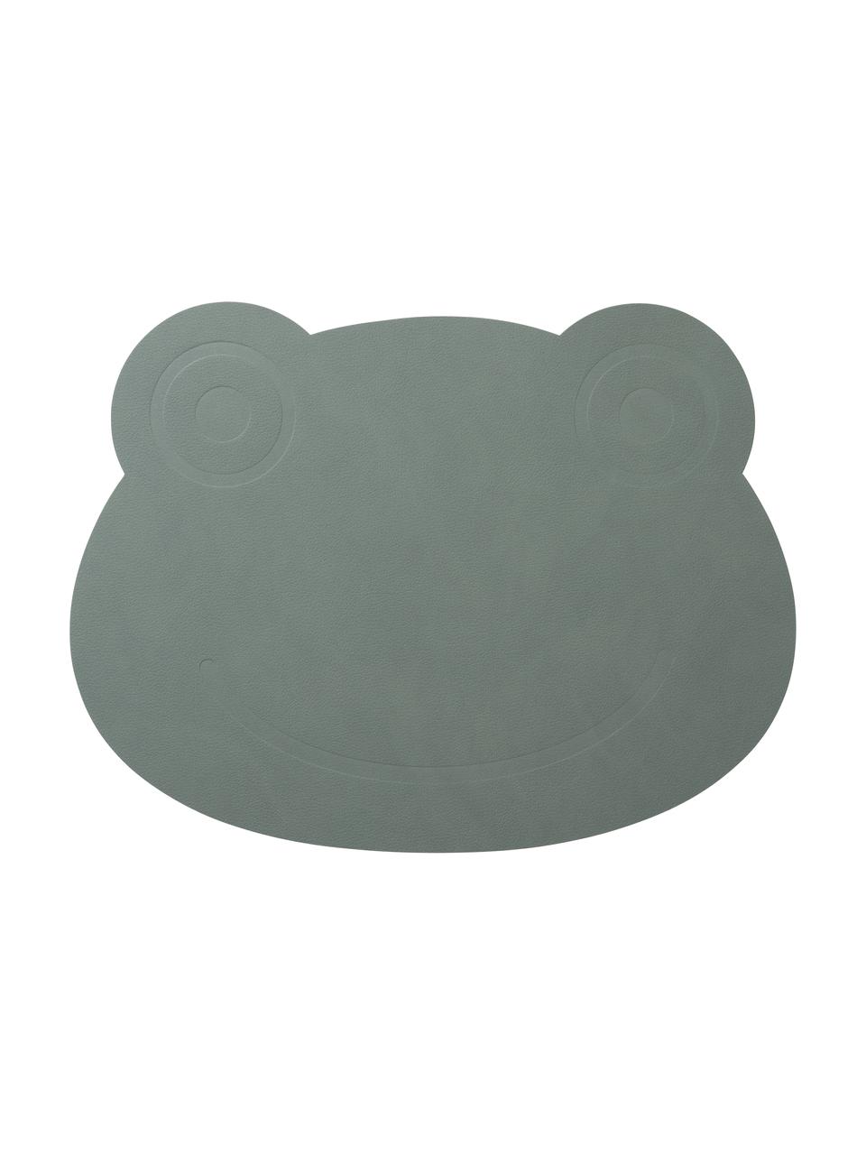 Leder-Tischset Frog, Kunstleder, Gummi, Pastellgrün, B 38 x L 28 cm
