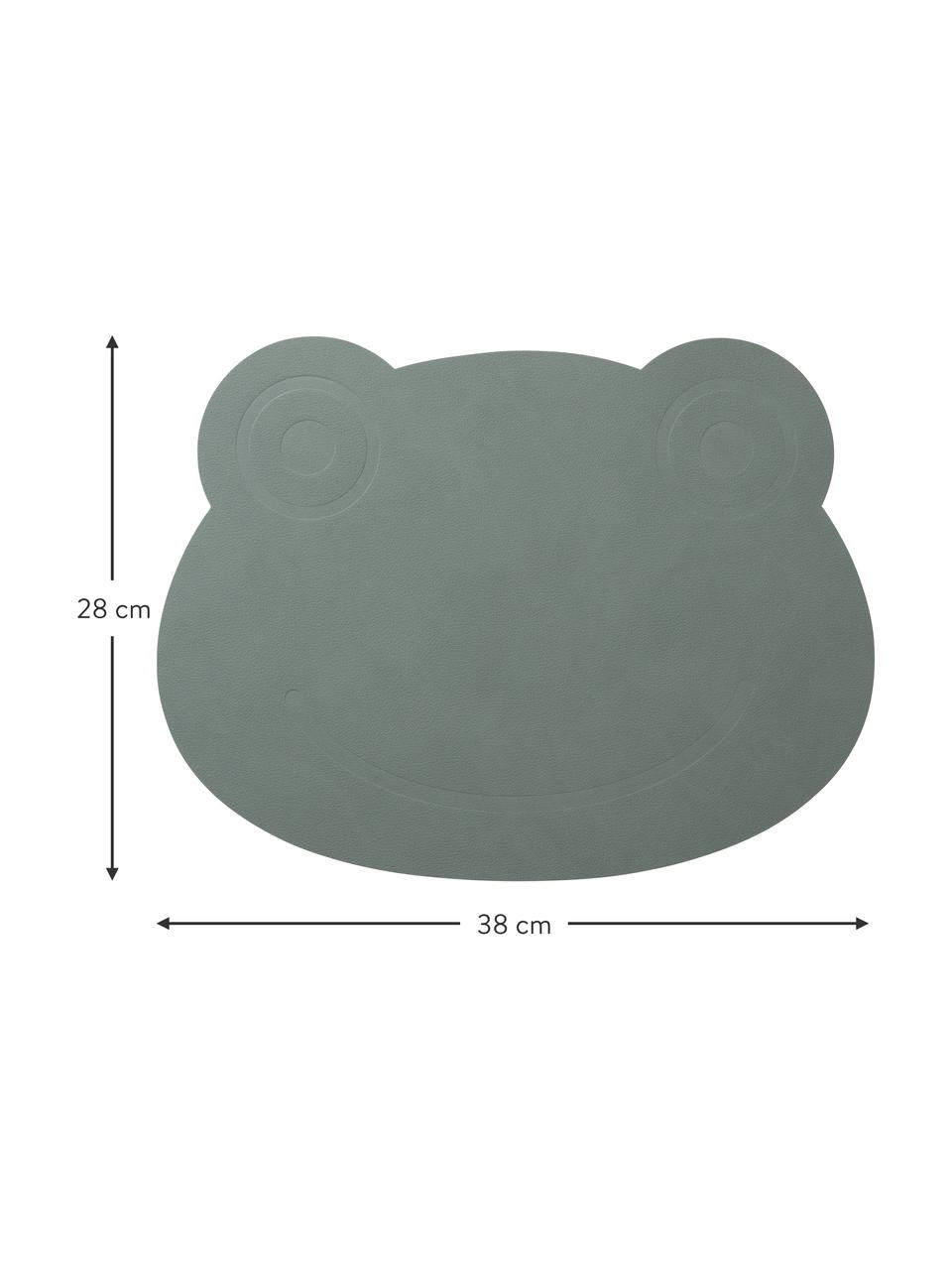 Podkładka ze skóry Frog, Sztuczna skóra, guma, Pastelowy zielony, S 38 x D 28 cm