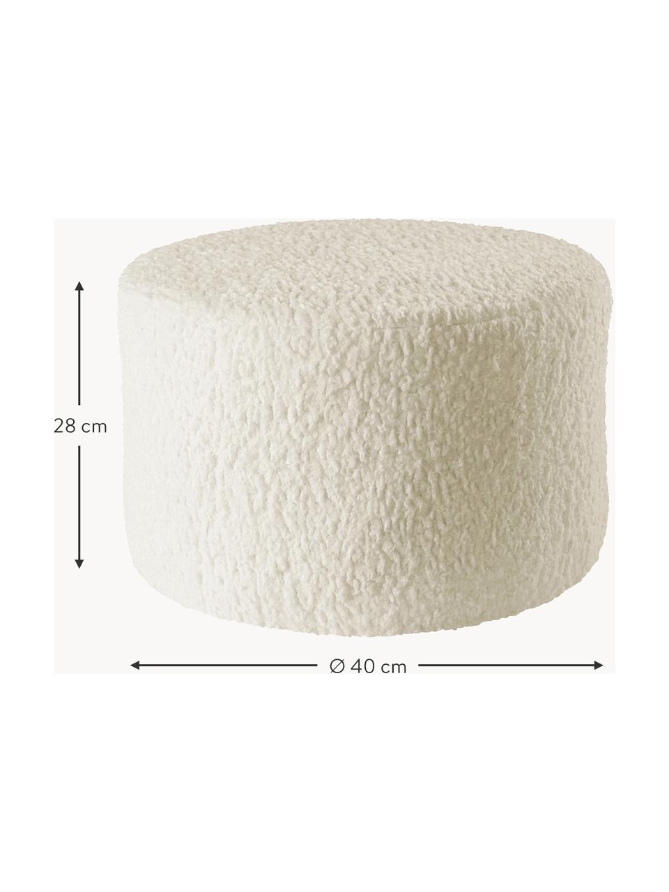 Pouf pour enfant Marbella, Blanc crème, Ø 40 x haut. 28 cm