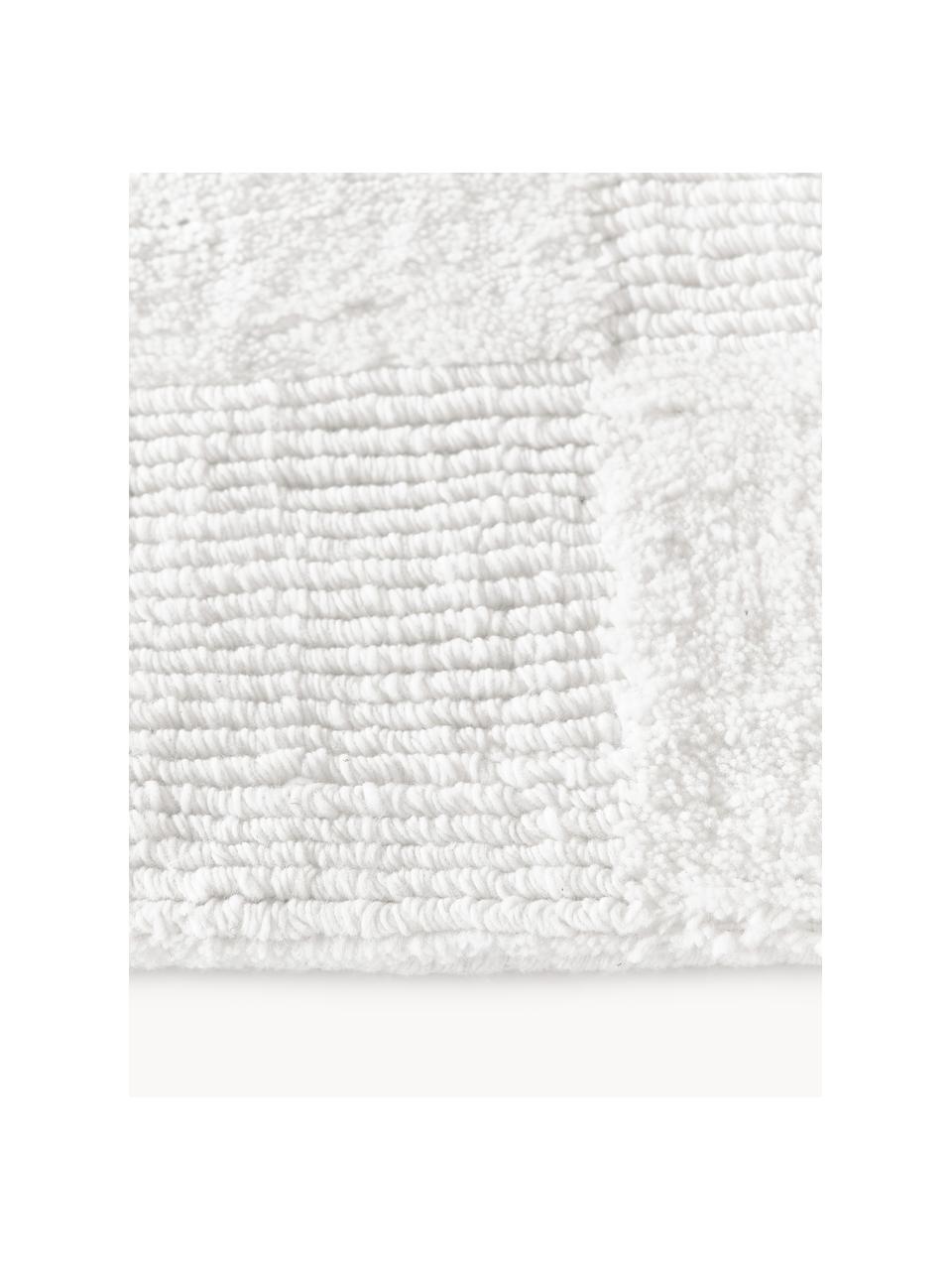 Teppich Kelsie mit Karo-Design, 100 % Polyester, GRS-zertifiziert, Weiss, B 80 x L 150 cm (Grösse XS)