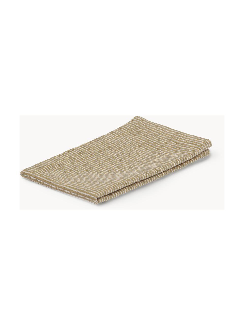 Geschirrtuch Joseph aus Bio-Baumwolle, 100 % Baumwolle (Bio), GOTS-zertifiziert, Beige, Weiß, B 30 x L 35 cm