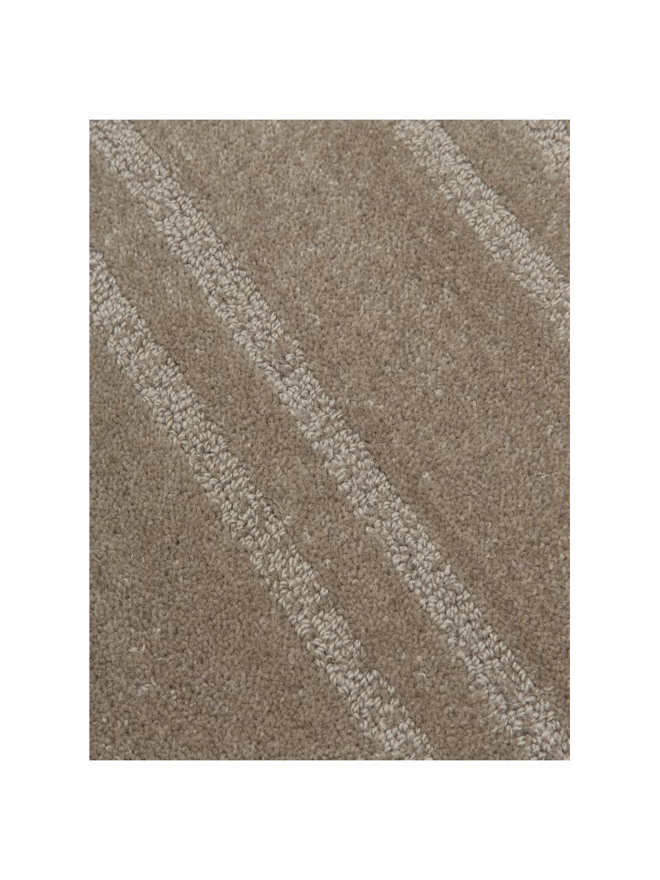Ręcznie tuftowany dywan z wełny Alan, Taupe, we wzór, S 80 x D 150 cm (Rozmiar XS)