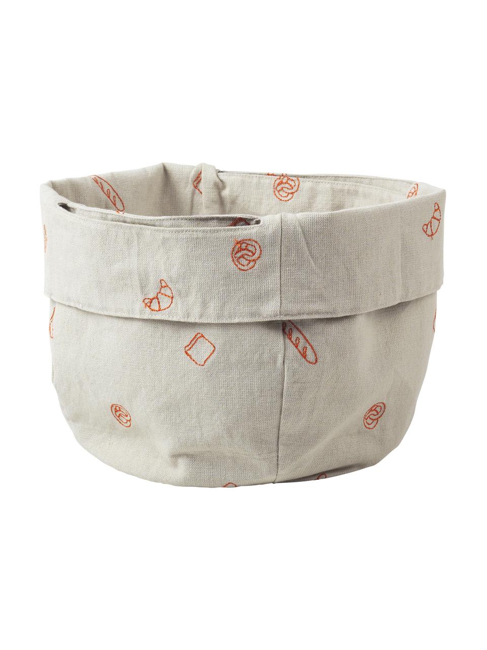 Sac à pain en coton avec motif de pâtisserie Bread, 100 % coton, Beige, orange, Ø 22 x haut. 22 cm