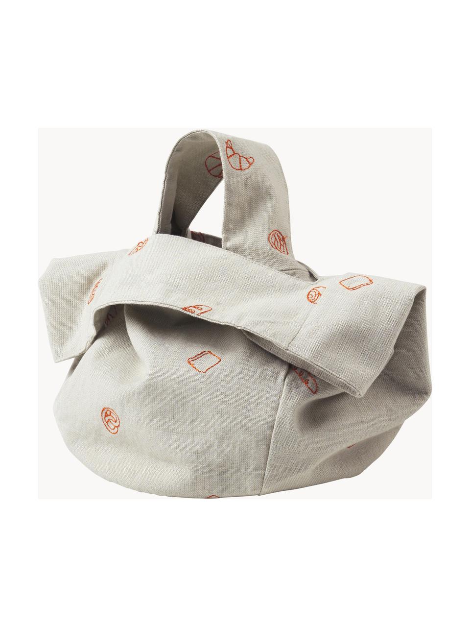 Sac à pain en coton avec motif de pâtisserie Bread, 100 % coton, Beige, orange, Ø 22 x haut. 22 cm