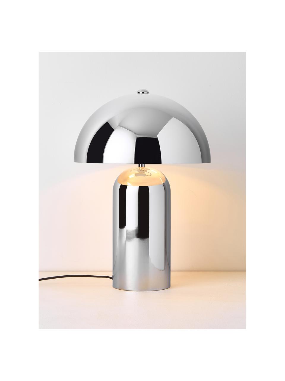 Petite lampe à poser rétro Walter, Gris chrome, haute brillance, Ø 38 x haut. 55 cm