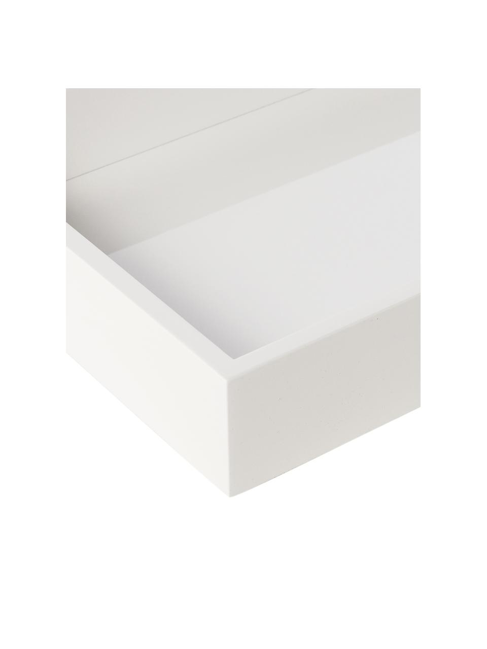 Hochglanz-Tablett Hayley in Weiss, Tablett: Mitteldichte Holzfaserpla, Unterseite: Samtbezug, Weiss, B 33 x T 24 cm