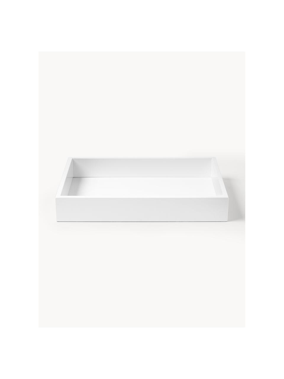 Plateau haute brillance Hayley, Blanc, larg. 33 x prof. 24 cm