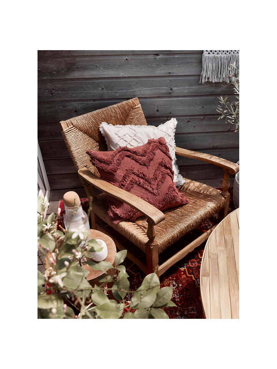 Poszewka na poduszkę w stylu boho Akesha, 100% bawełna, Rdzawoczerwony, S 45 x D 45 cm