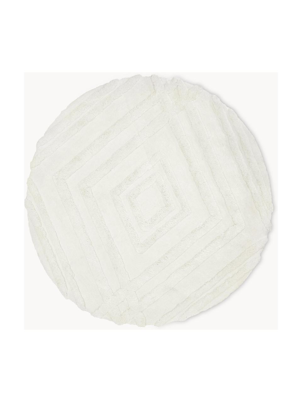Okrągły puszysty dywan z długim włosiem Magda, Kremowobiały, Ø 120 cm (Größe S)
