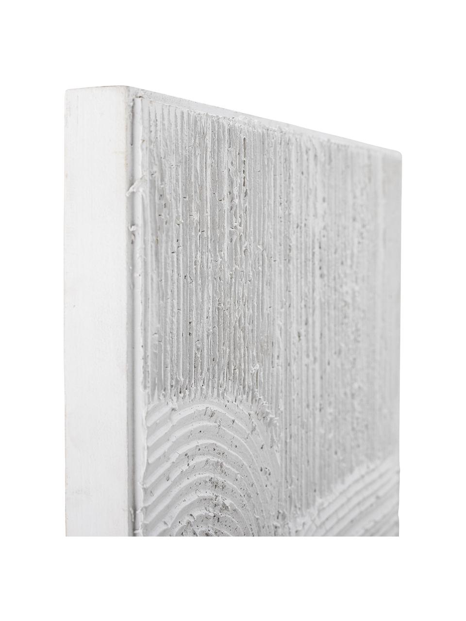 Dekoracja ścienna ze strukturalną powierzchnią Tabine, Biały, S 50 x W 70 cm