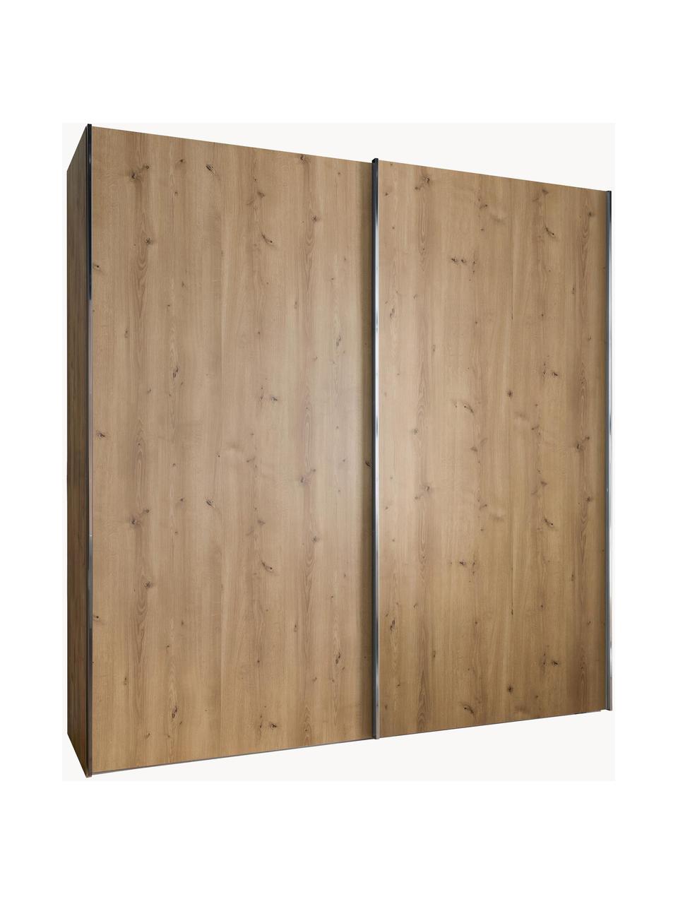 Schwebetürenschrank Monaco, 2-türig, Korpus: Holzwerkstoff, foliert, Leisten: Metall, beschichtet, Holz, B 197 x H 217 cm