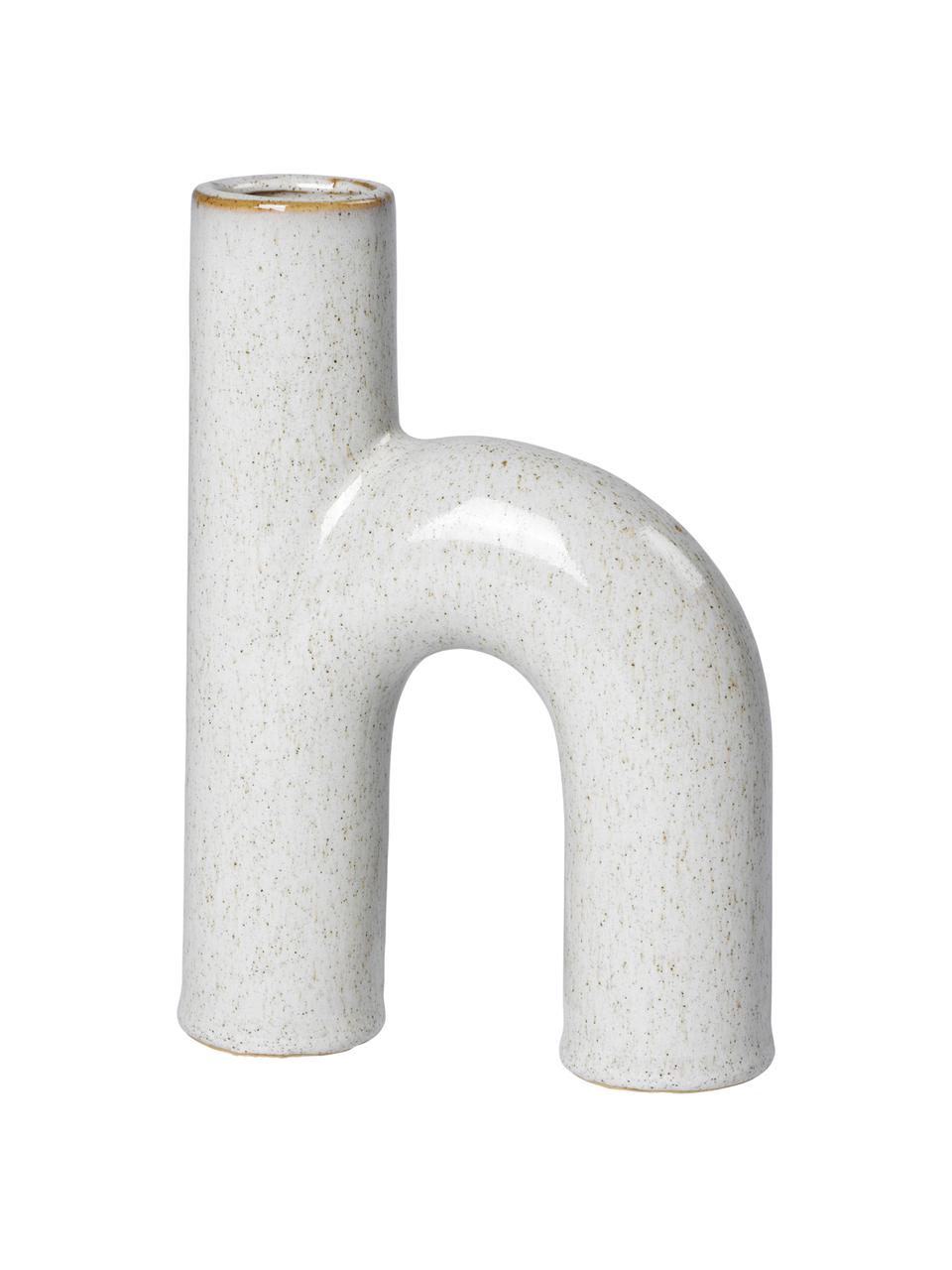 Design-Vase Hector aus Steingut, Steingut, Cremeweiß, B 13 cm x H 19 cm