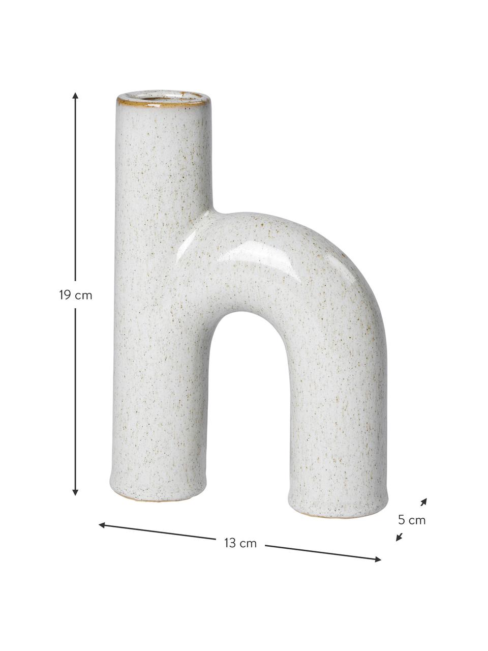 Design-Vase Hector aus Steingut, Steingut, Cremeweiß, B 13 cm x H 19 cm