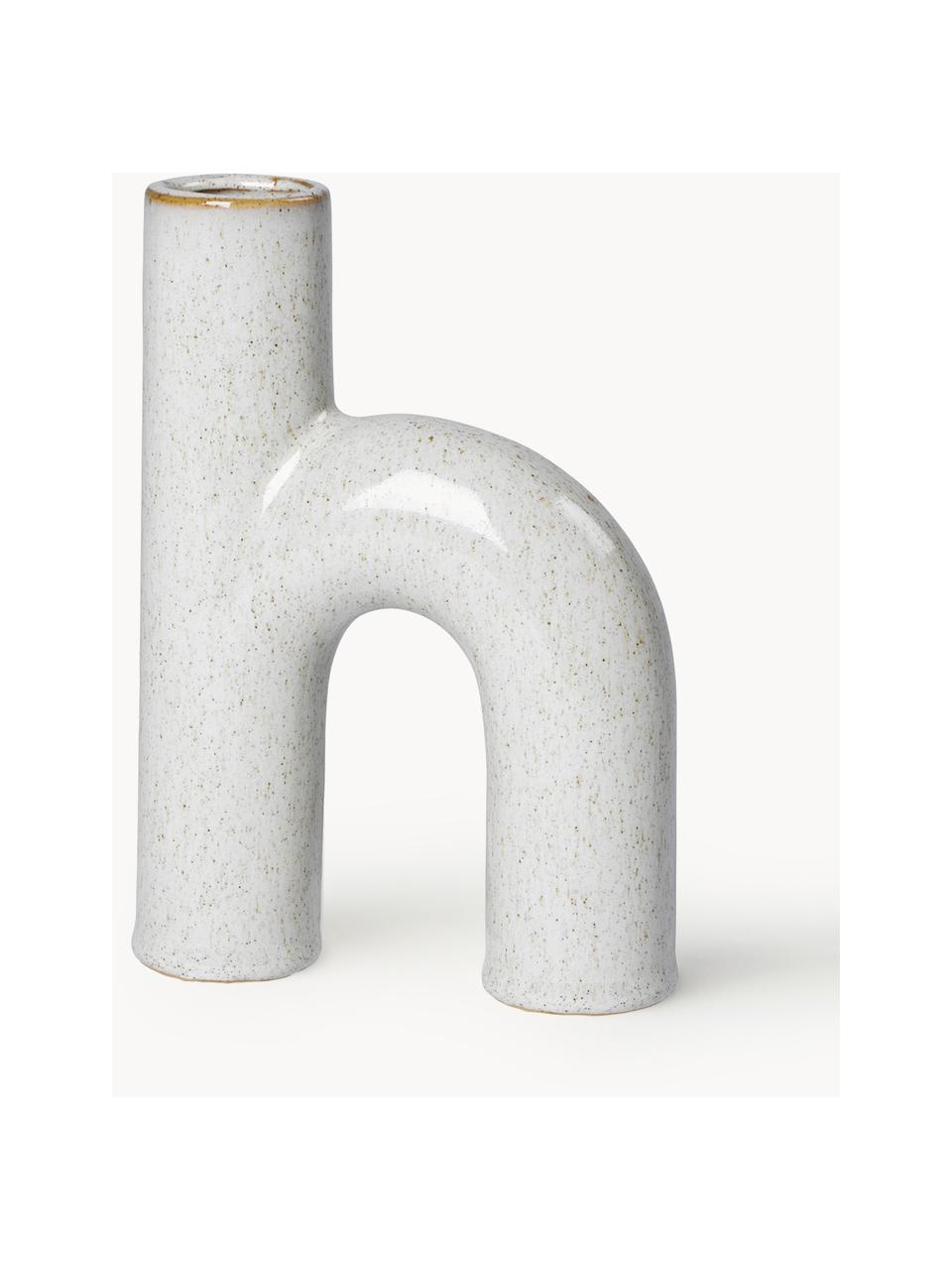 Design-Vase Hector aus Steingut, H 19 cm, Steingut, Hellgrau, B 13 x H 19 cm