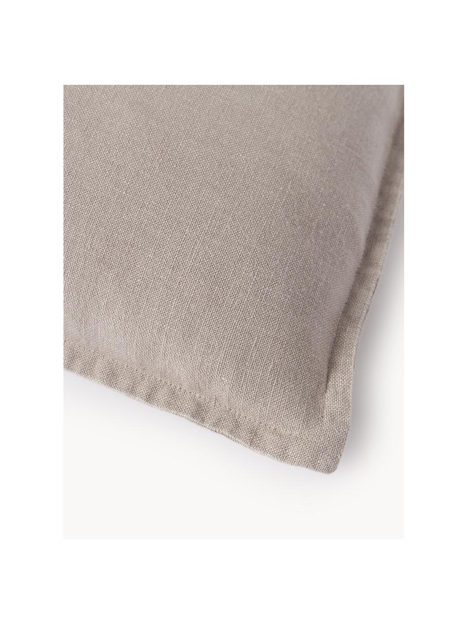 Leinen-Kissenhülle Lanya, 100% Leinen, Taupe, B 40 x L 40 cm