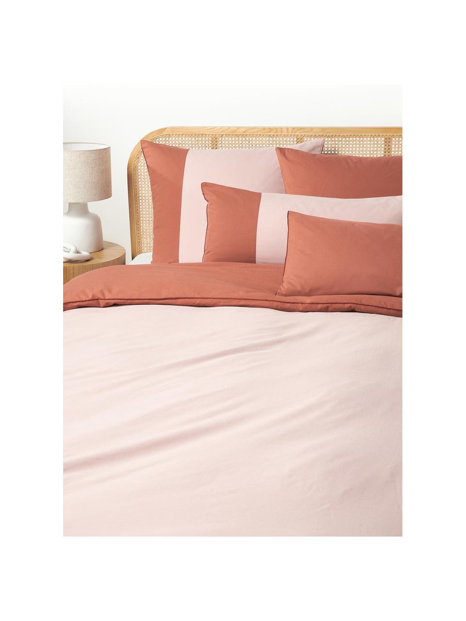 Housse de couette en coton Harvey, Rouge, rose, larg. 200 x long. 200 cm