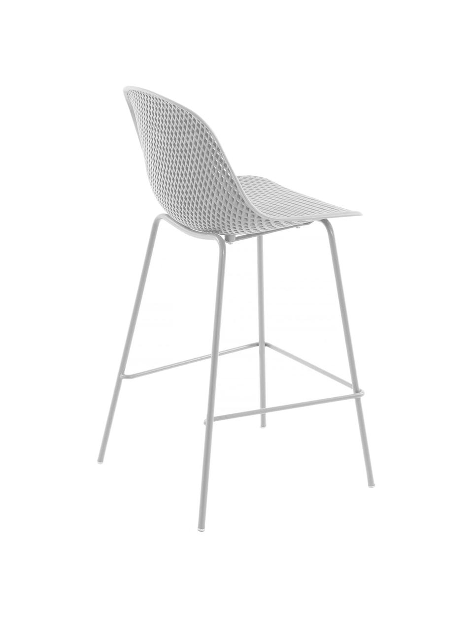 Barová stolička z kovu Quinby, Biela, Š 48 x V 107 cm