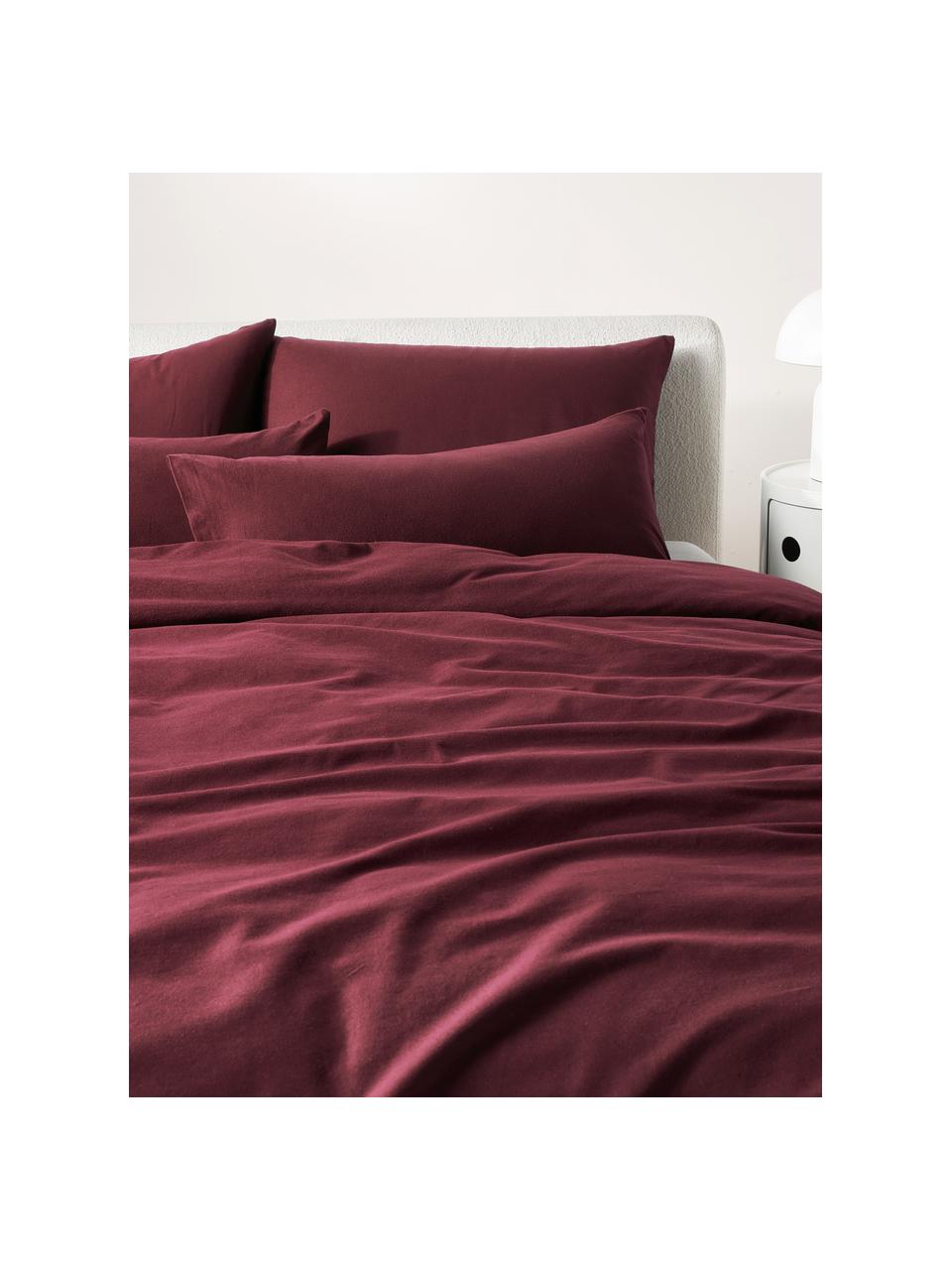 Flanell-Bettdeckenbezug Biba aus Baumwolle in Dunkelrot, Webart: Flanell Flanell ist ein k, Dunkelrot, B 200 x L 200 cm