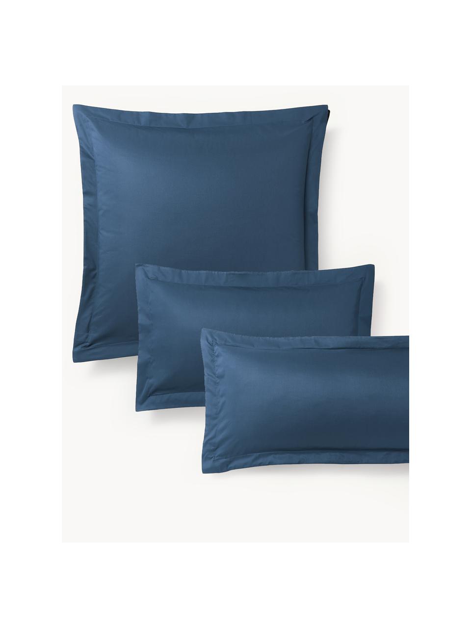 Povlak na polštář z bavlněného saténu Premium, Tmavě modrá, Š 40 cm, D 80 cm