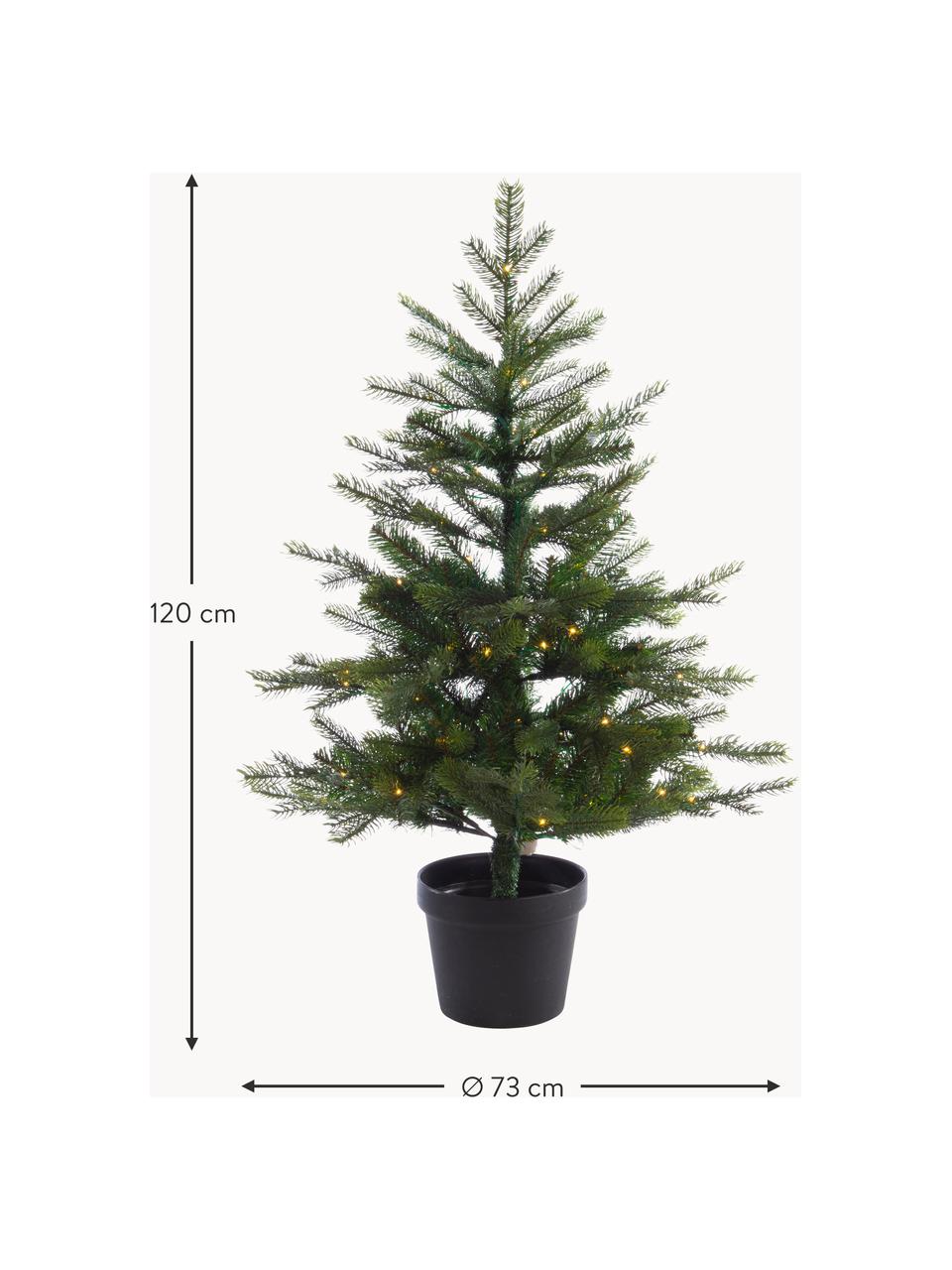 Albero di Natale artificiale a LED Grandis, alt. 120 cm, Plastica, Verde scuro, Ø 73 x Alt. 120 cm