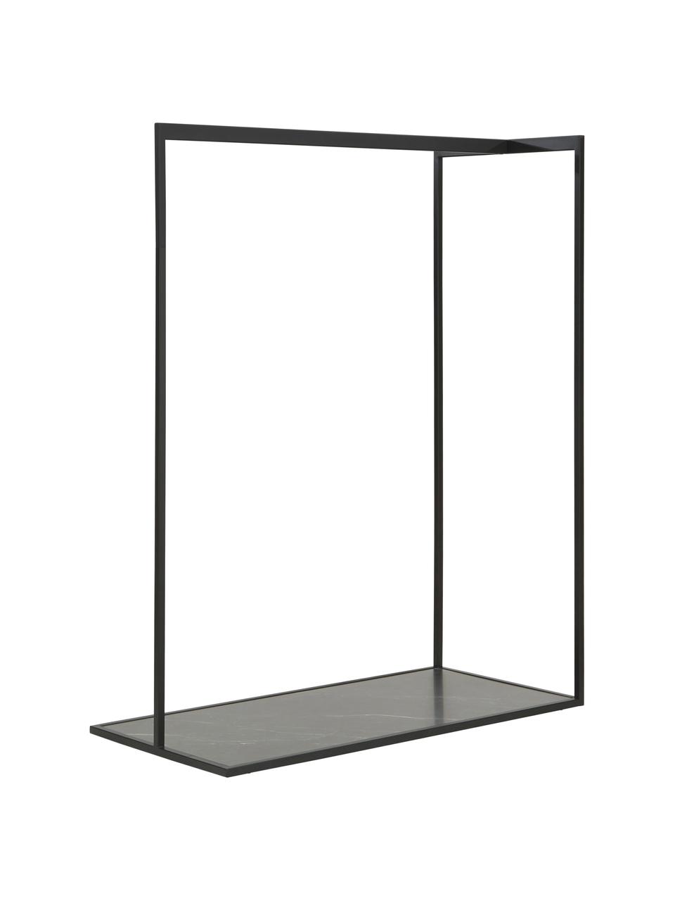 Appendiabiti effetto marmo Pacey, Struttura: metallo verniciato a polv, Mensola: pannello di fibra a media, Nero, marmorizzato, Larg. 120 x Alt. 152 cm