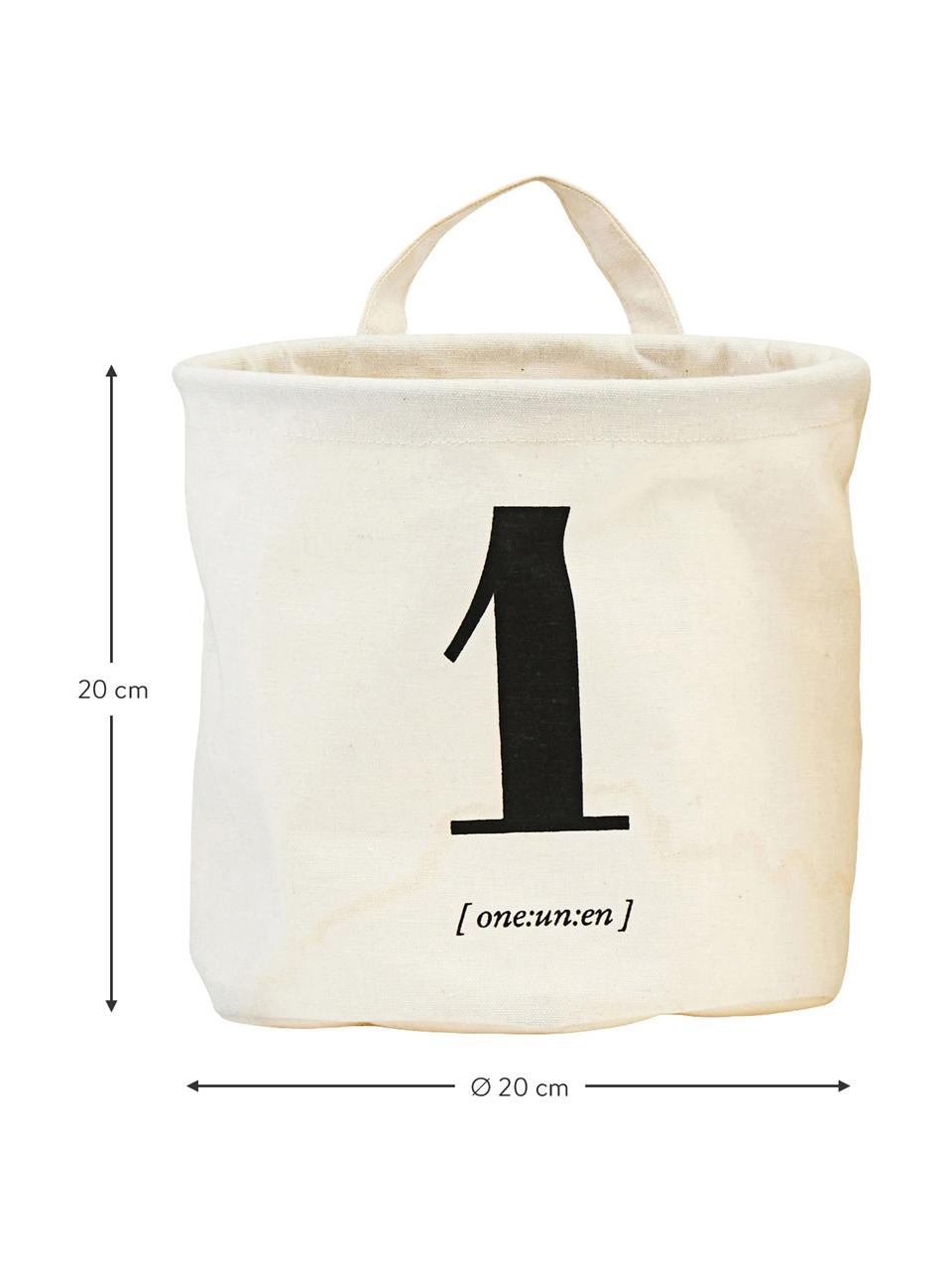 Sada skladovacích košů 1-2-3-4, 4 díly, Bavlna, polyester, umělé hedvábí, Světle bílá, černá, Ø 20 cm, V 20 cm